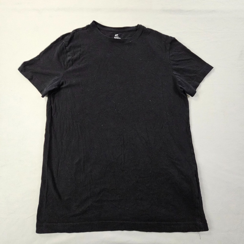 H&M Black Short Sleeve Cotton Spandex Slim Fit T-Shirt Men's S